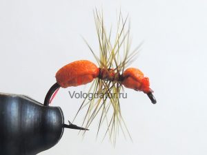 Сухая мушка Ant-Муравей Orange на хариуса